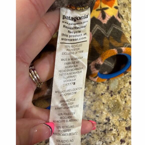 Patagonia Rare Synchilla Snap-T Fleece Jacket Geometric Aztec Anthos Pink Sz XS - Picture 12 of 16